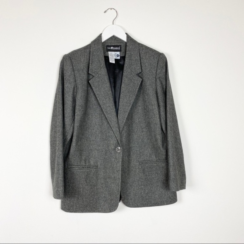 Sag Harbor Gray Wool Blend Blazer Size 12P